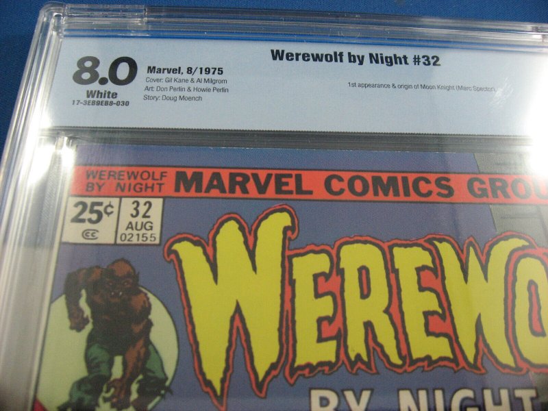 WEREWOLF BY NIGHT 32 CBCS 8.0 FIRST MOON KNIGHT WHITE PAGES MARVEL 1975