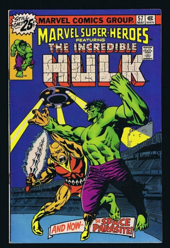 Marvel Super Heroes #57 ORIGINAL Vintage 1976 Comic Book Hulk Space Parasite