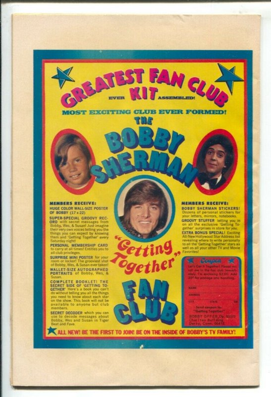 Bobby Sherman #3 1972-Charlton-photo cover-Frank Sinatra pin-up page-VG/FN