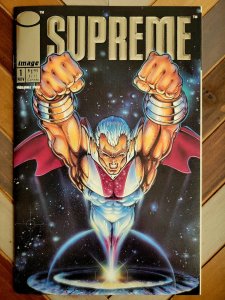 Supreme #1 w Trading Card (Image 1993) Silver Foil / 1st Issue Rob Liefeld VF/NM