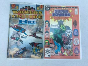 WORLDS COLLIDE #1+SUPER POWERS #3 2PC LOT (NM) POLY-SEALED!! 1986-94