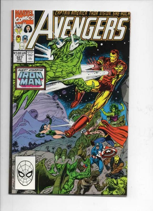 AVENGERS #327, VF+, Captain America, Thor, Iron Man, 1963 1990, Marvel