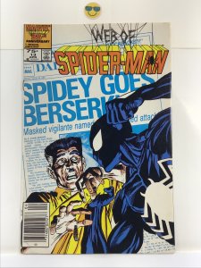 Web of Spider-Man #13 (1986). Fn-nm black costumes