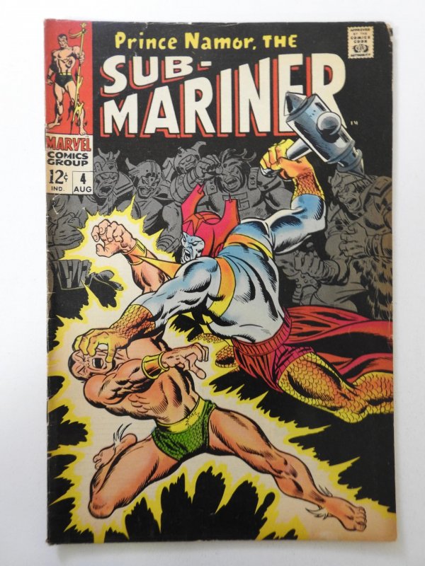 Sub-Mariner #4 (1968) VG Condition centerfold detached top staple