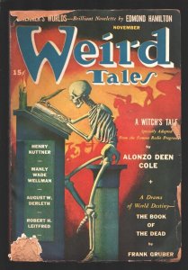 Weird Tales 11/1941-Hannes Bok skeleton cover-Frank Gruber-Alonzo Deen Cole-M...