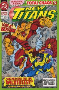 New Titans, The #91 FN ; DC | Total Chaos 5 Marv Wolfman
