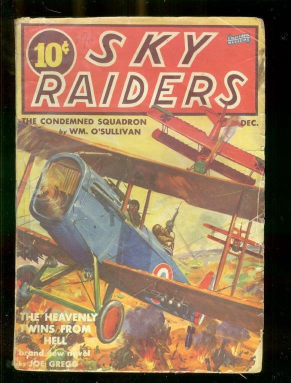 SKY RAIDERS PULP-12/1939-CONDEMNED SQUADRON-RARE AIRWAR G