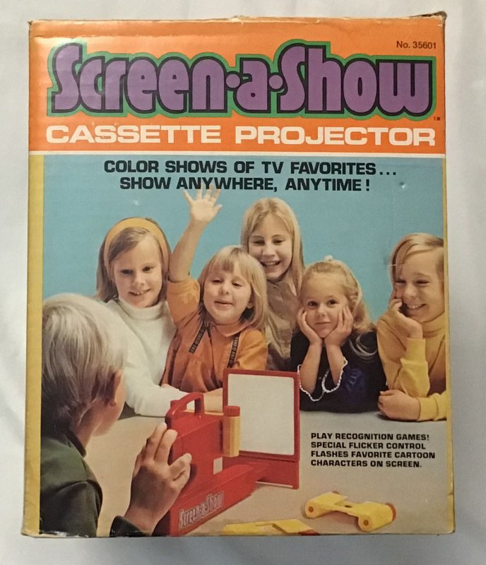 Kenner Screen-A-Show Cassette Projector with 6 cassettes, works