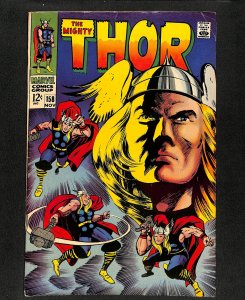 Thor #158 Origin Thor Retold! Jack Kirby Cover Art!