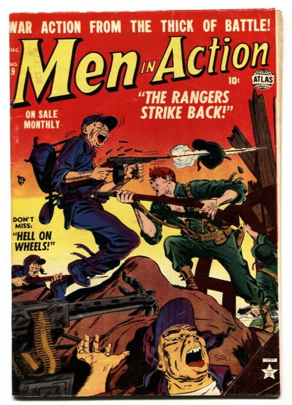 Men In Action #9 1952-Atlas-Korean war cover-Syd Shores-bayonet-final issue-FN