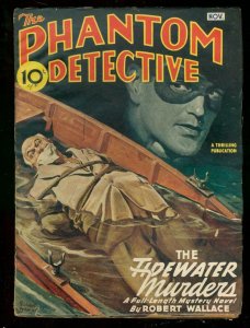 PHANTOM DETECTIVE NOV 1946- FIREWATER MURDERS HERO PULP VG 