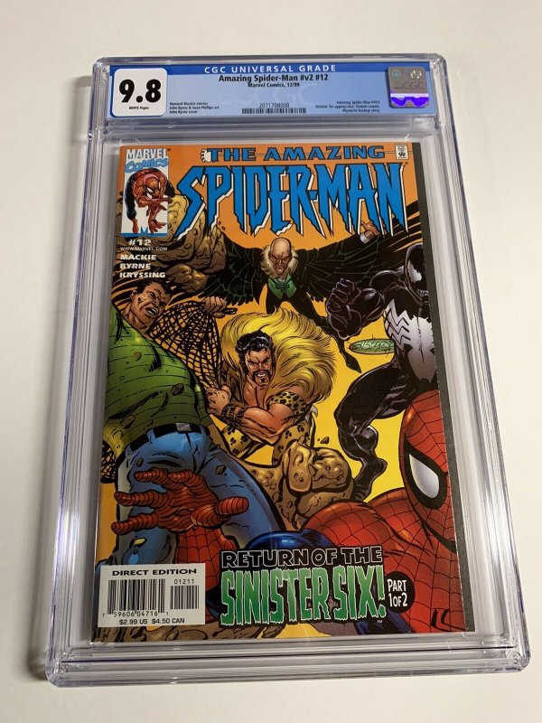 Amazing Spider-man V2 Vol Volume 2 Issue 12 Cgc 9.8 White Pages Marvel