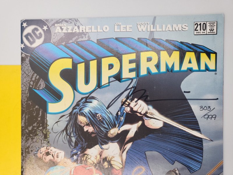 Superman #210 Signed by Jim Lee Dynamic Forces w/COA #303/999 See Photos