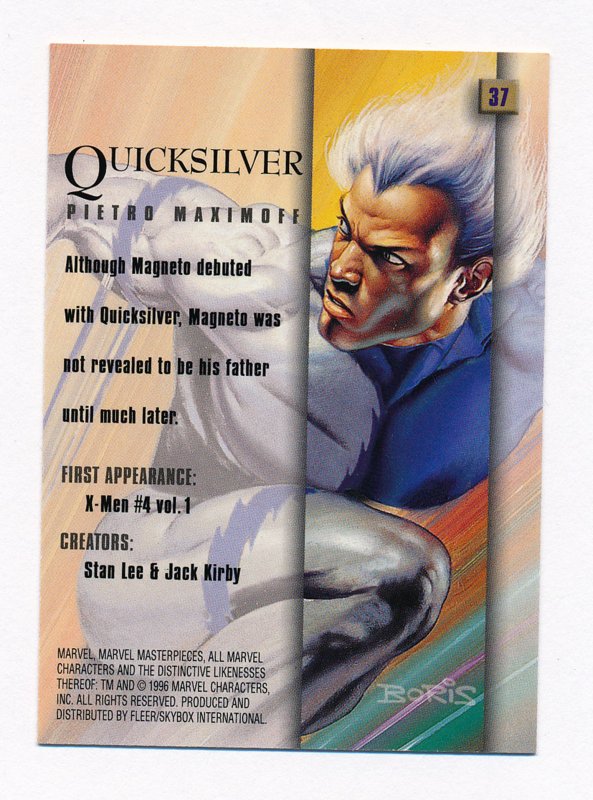 1996 Marvel Masterpieces #37 Quicksilver