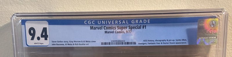 Marvel Comics Super Special #1 KISS (CGC 9.4 NM)  (1977)