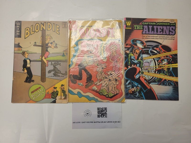 3 Whitman Comics #2 Captain Johner  and the Aliens + #R-03 191 Blondie 96 TJ26