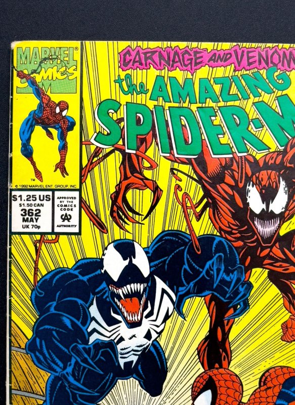 The Amazing Spider-Man #362 (1992) [KEY] 2nd full App Carnage - FN