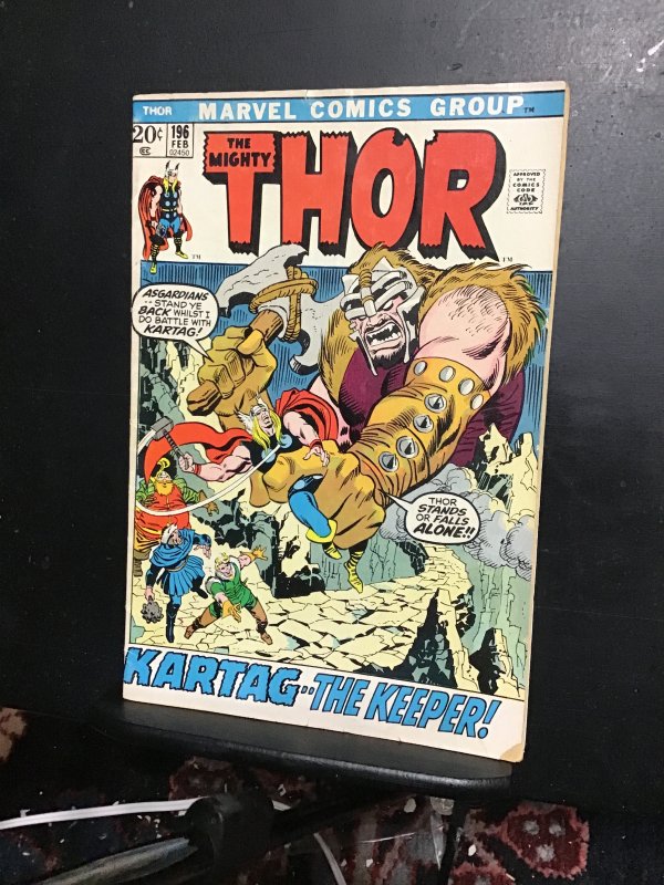 Thor #196 (1972) 1st Kartag! Mid high grade key! FN/VF New movie!