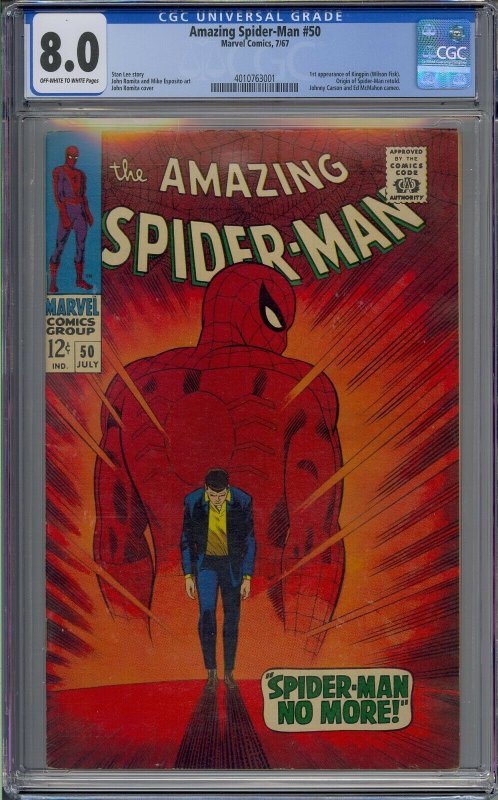 AMAZING SPIDER-MAN #50 CGC 8.0 1ST KINGPIN 