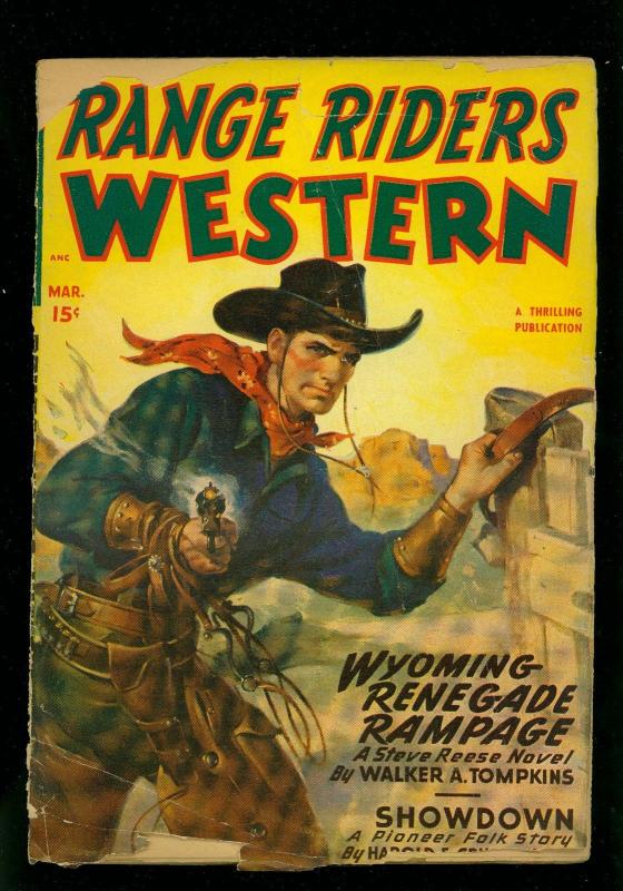 Range Riders Western Pulp March 1949- Steve Reese- G