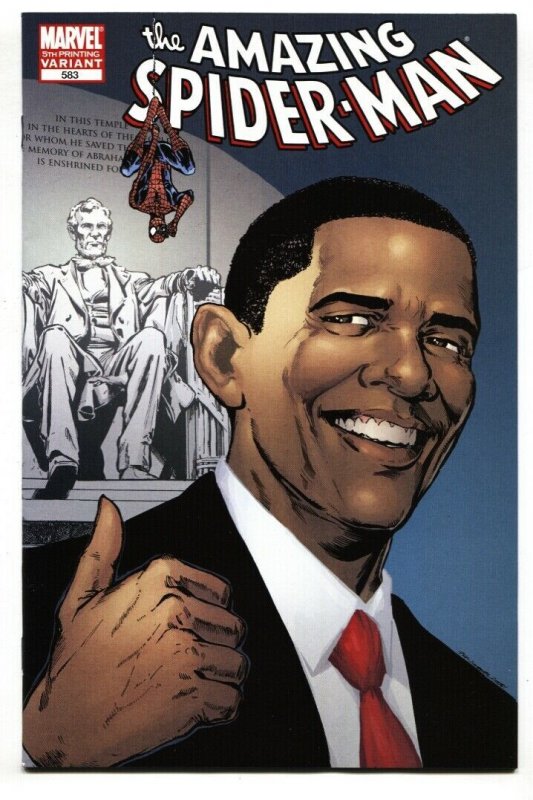 AMAZING SPIDER-MAN #583-5TH PRINT-OBAMA VARIANT NM-