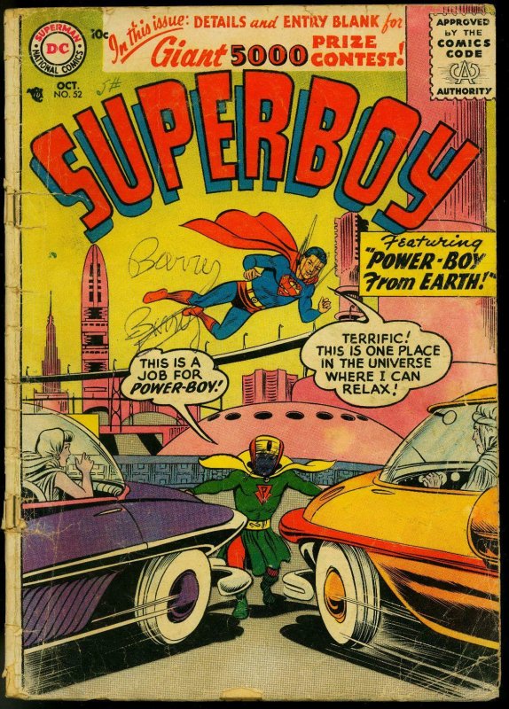 SUPERBOY #52 1956 DC POWER-BOY FIRST SILVER AGE ISSUE FR 