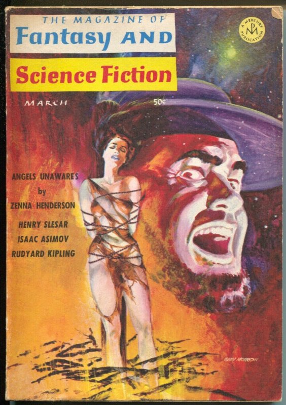 Fantasy & Science Fiction 3/1966-Gray Morrison bondage cover-Asimov-pulp-VG/FN