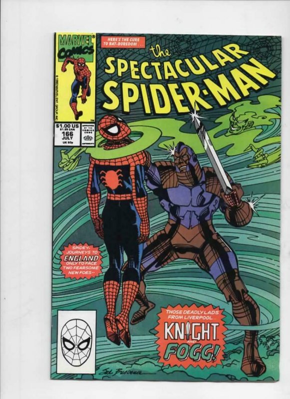 Peter Parker SPECTACULAR SPIDER-MAN #166 VF+, Liverpool 1976 1990 more in store