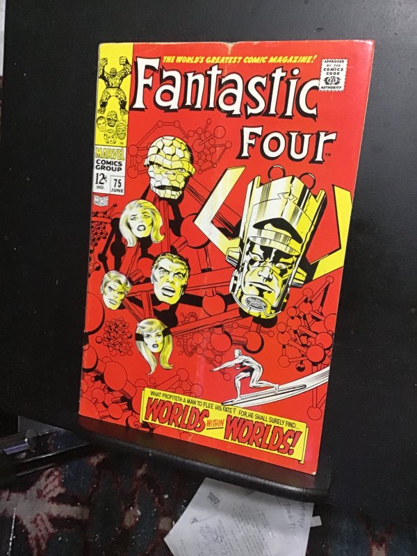 Fantastic Four #75 (1968) Silver Surfer/Galactus return! Jack Kirby key! FN- Wow