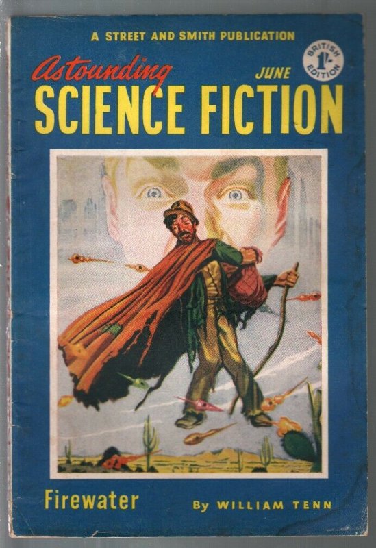 Astounding Science Fiction British Edition 6/1952-sci-fi pulp fiction-VG