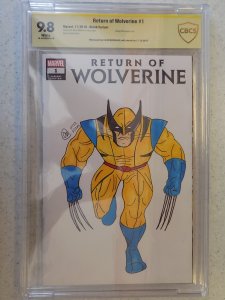 RETURN OF WOLVERINE # 1 BLANK VARIANT CBCS 9.8 SKETCH AND SIG COLIN MCDONALD