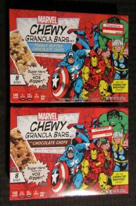 MARVEL Chewy Granola Bars BOX ONLY w/ Hulk & Thor Cards 6.0/6.5 LOT of 2