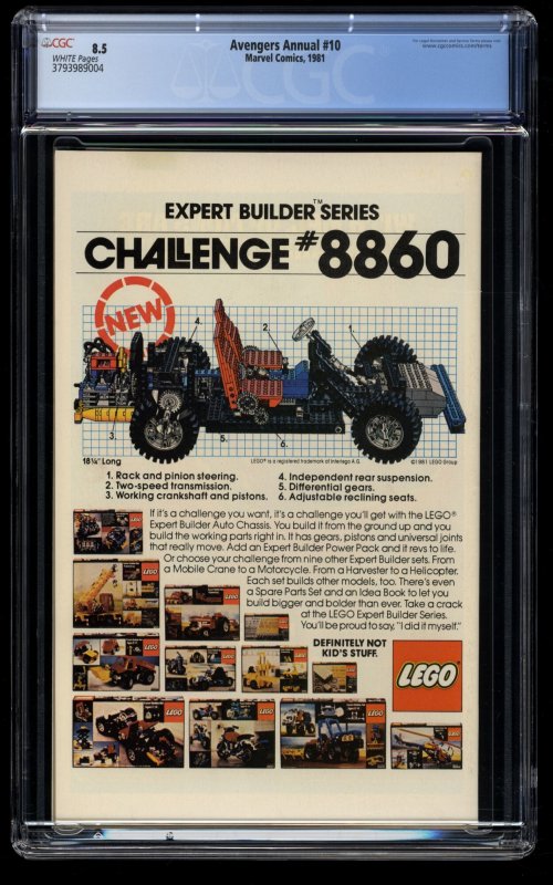 Avengers Annual #10 CGC VF+ 8.5 White Pages 1st Rogue!