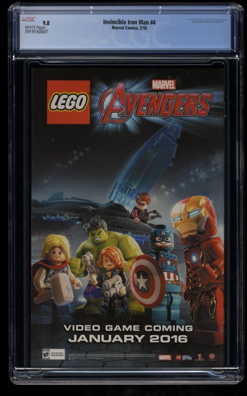 Invincible Iron Man (2015) #4 CGC NM/M 9.8 White Pages