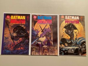 Batman vs. Predator set #1 B - 3 direct ed. 3 different issues 8.0 VF (1991)