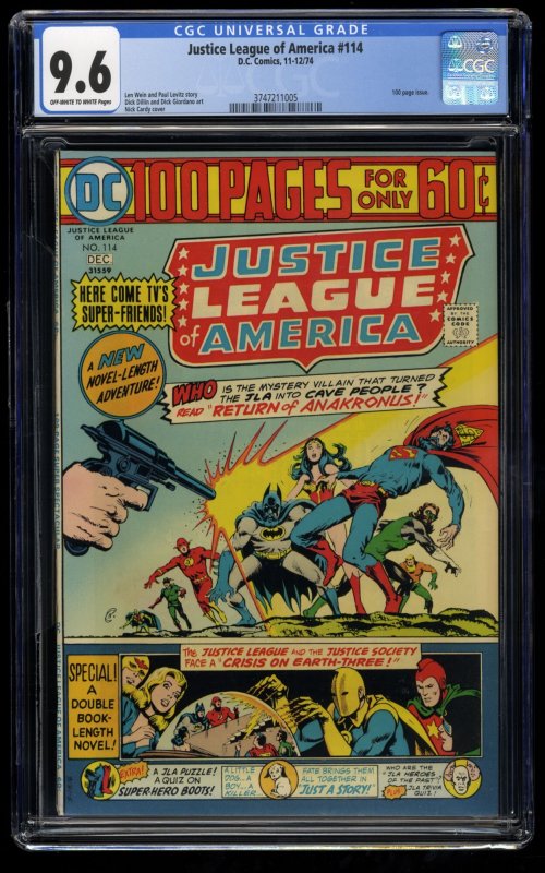 Justice League of America #114 CGC NM+ 9.6 Off White to White DC Comics