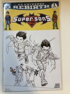 Super Sons #1 Frank Quitely Hall of Comics Sketch B/W Variant   DC Rebirth