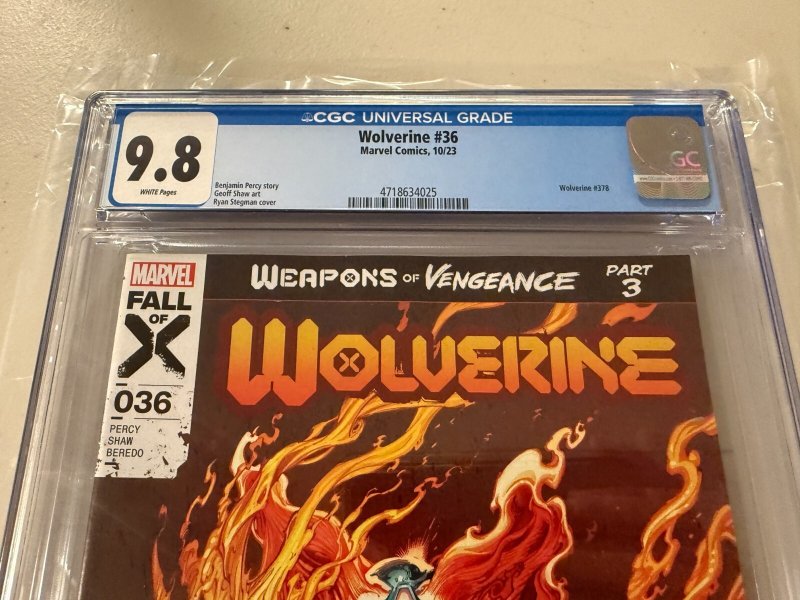 Wolverine # 36 CGC Graded 9.8 Marvel Comic Book Hellverine 2023 JH34