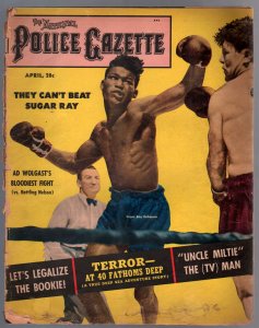 Police Gazette 4/1951-Sugar Ray Robinson-Betty Grable-cock fighting-FR