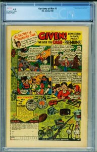 Our Army At War #1 CGC 4.0 First issue-rare-War comic 2126176003 
