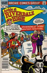 Archie at Riverdale High #107 VF/NM ; Archie | February 1986 Snow Sledding