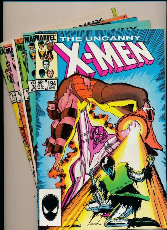 MARVEL Great LOT!!! UNCANNY X-MEN #194-196,199-200,202 VG/F (PJ71) 