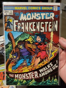 THE MONSTER OF FRANKENSTEIN  #5  SEPTEMBER 1973  SILKY SMOOTH COPY  VERY FINE