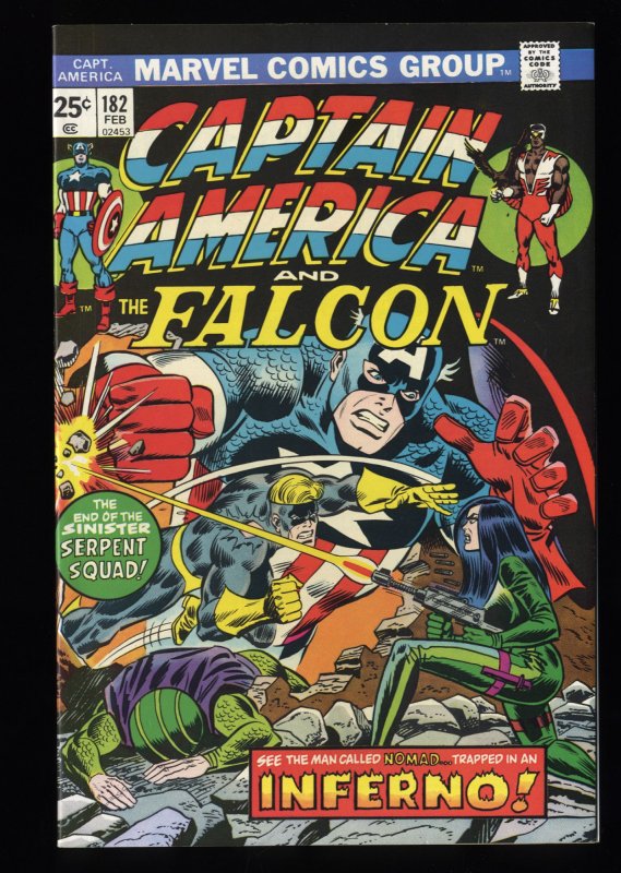 Captain America #182 NM+ 9.6 Falcon Serpent Squad Appearance!