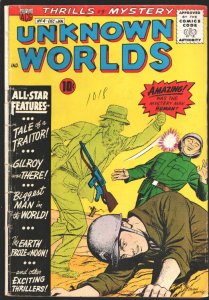 UNKNOWN WORLDS #4 1960-ACG-Sci-fi stories-Ogden Whitney-small drawing of each...