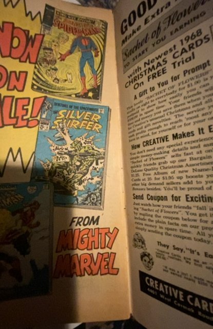 Avengers #57 (1968) first appearance of Vision front and back light wear