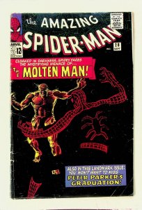 The Amazing Spider-Man #28 Marvel Molten Man Peter Parker Graduation Silver Age
