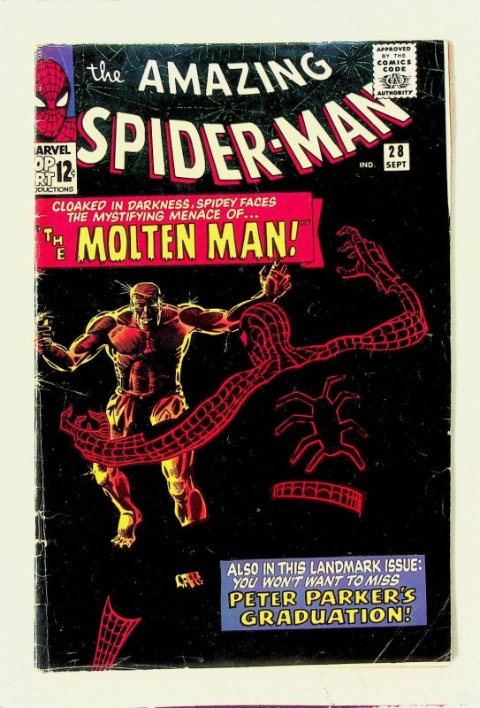 The Amazing Spider-Man #28 Marvel Molten Man Peter Parker Graduation Silver Age