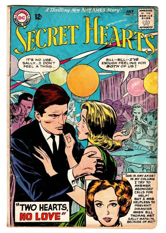 SECRET HEARTS #97 comic book-DC SILVER AGE ROMANCE VG 