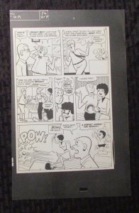 1966 SUMMER FUN #54 Stat Production Art FVF 6.5x10.5 Johnny Boy p.3 Bowling